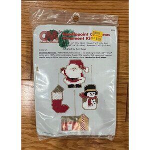 Vintage Columbia-Minerva Needlepoint Ornament Kit #8304 Christmas Memories-1979